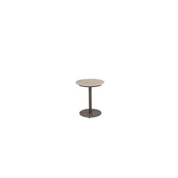 Boaz side table ceramic central leg terre 45 X 55 cm