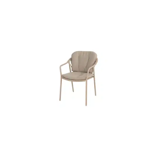Manitoba stacking dining chair latte with 2 cushions