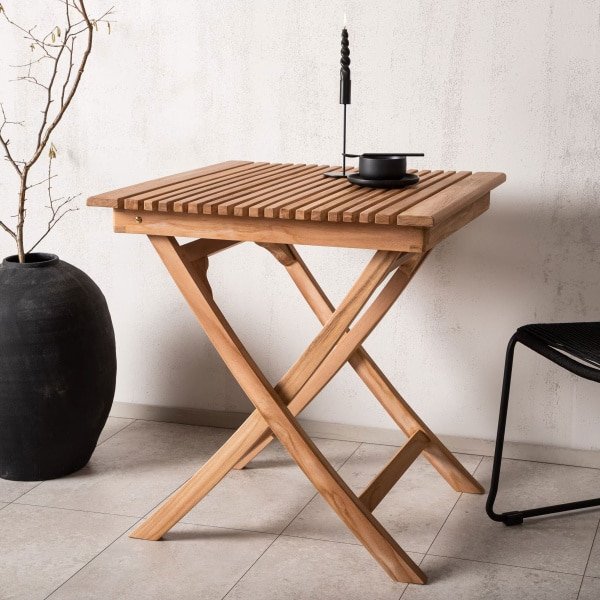 Nohr Inklapbare Bistrotafel Leea Teakhout, 70 x 70cm - Naturel - Vierkant