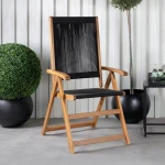 Nohr Verstelbare Tuinstoel Shaelynn Acaciahout - Zwart