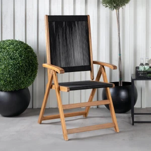 Nohr Verstelbare Tuinstoel Shaelynn Acaciahout - Zwart