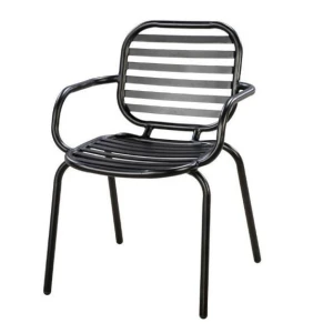 Tomo dining chair alu/black - Yoi
