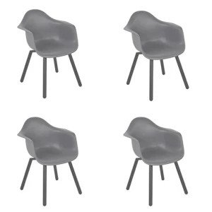 Tuinstoel montreux grijs 4 st - Lesli living