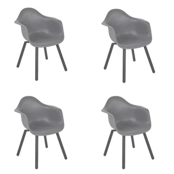 Tuinstoel montreux grijs 4 st - Lesli living