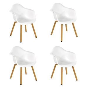 Tuinstoel montreux wit 4 st - Lesli living