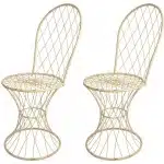Tuinstoelen gevlochten metaal set van 2
