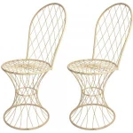 Tuinstoelen gevlochten metaal set van 2