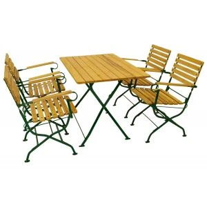 Dornbirn houten tuinset - Robina hout Platstaal - Bruin Groen