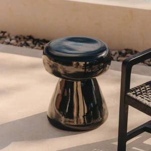 Kave Home Ronde Bijzettafel Manya Keramiek, 38cm - Zwart