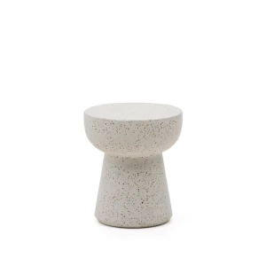 Kave Home Ronde Bijzettafel Pada Terrazzo, 40cm - Wit