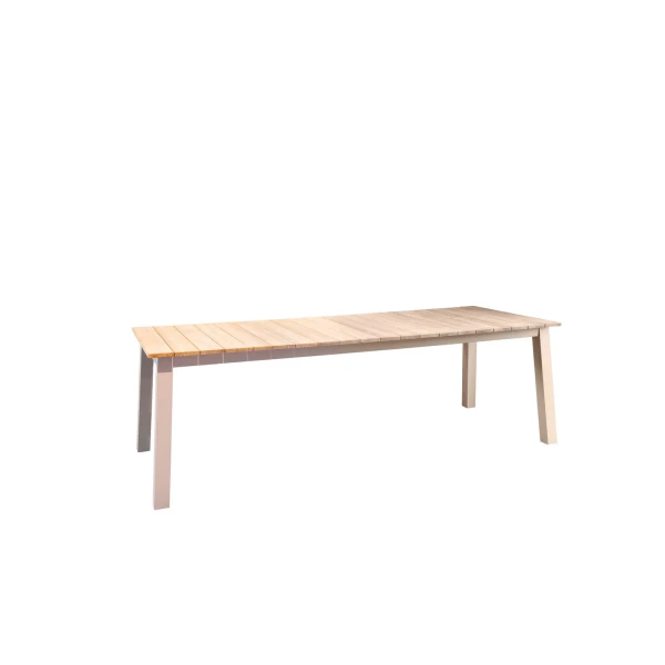 Muro dining table 236x90 cm aluminium salix/teak - Yoi