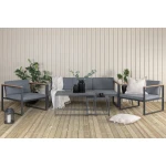 Nohr Loungeset Donnesha Met bank, 2 tafels en 2 fauteuils - Grijs