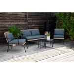 Nohr Loungeset Leontyne Met bank, 2 stoelen en tafels - Zwart