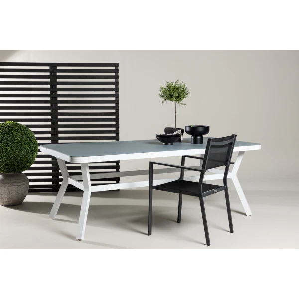 Nohr Tuintafel Sauel Glas, 200 x 100cm - Wit