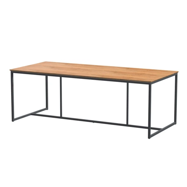 Quatro Tafelframe Antracite met Teak Tafelblad 220 x 95 cm - 4so