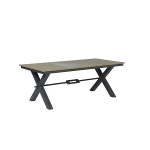 Robusto tafel 200x100xH76 VW vintage teak/ carbon black - Garden impressions