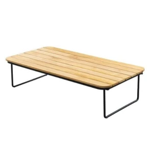 Taiyo coffee table 120x60x30cm. alu black/teak - Yoi
