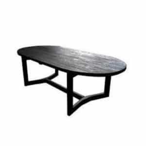 Teak Tuintafel Ovaal 260x110 cm Black - Van der leeden