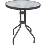 Terrastafel met glasplaat ⌀ 60 cm antraciet