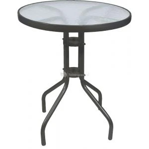 Terrastafel met glasplaat ⌀ 60 cm antraciet