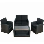 Tuinmeubel tuinset wickerset Eivissa zwart