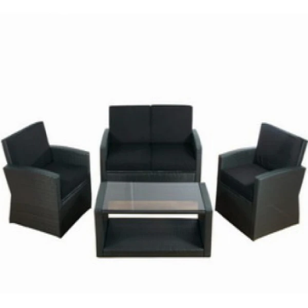 Tuinmeubel tuinset wickerset Eivissa zwart