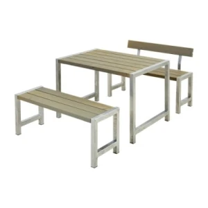 Tuinset Industrieel Café Grijs Bruin 1 Rugleuning