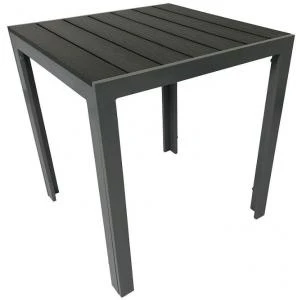 Tuintafel aluminium 70 x 70 cm met polywood tafelblad