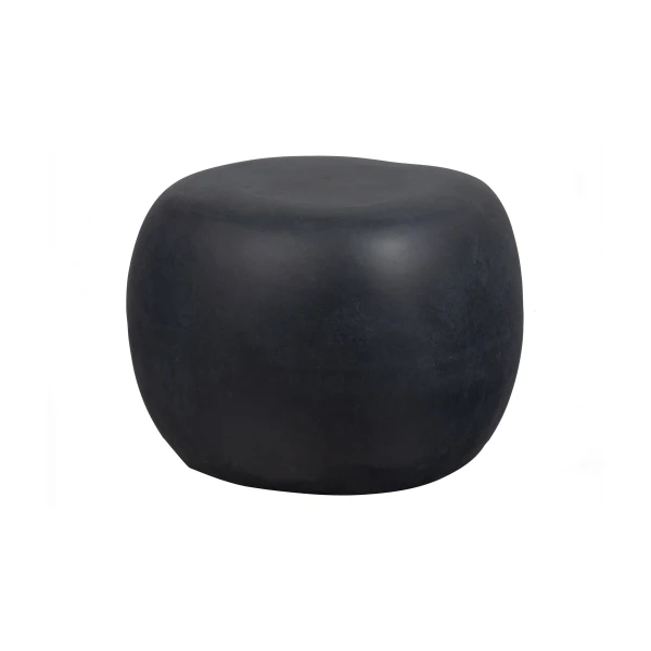 vtwonen Bijzettafel Pebble Betonlook, 50cm - Zwart - Rond