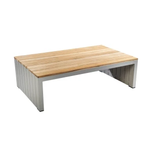 Bango coffee table 140x85 cm aluminium salix/teak - Yoi