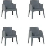 Box Tuinstoel Donkergrijs 4 stuks - Garden impressions