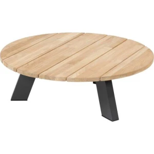Cosmic salontafel met teak tafelblad 78 cm dia. H25 cm 4SO - 4so