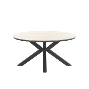 Edison tafel diameter148 carbon black/ light teak polyw - Garden impressions