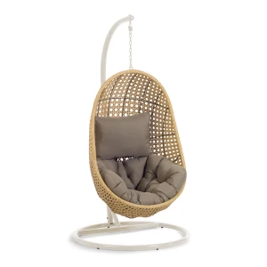 Kave Home Hangstoel met standaard 'Cira' kleur Naturel/Beige