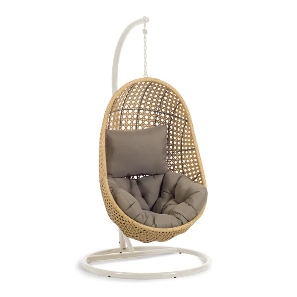 Kave Home Hangstoel met standaard 'Cira' kleur Naturel/Beige