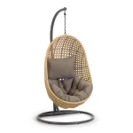 Kave Home Hangstoel met standaard 'Cira' kleur Naturel/Donkergrijs