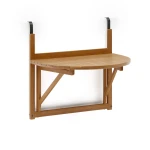 Kave Home Inklapbare Balkontafel Amarilis Acaciahout, 70 x 50cm - Bruin