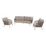 Taste by 4SO Puglia loungeset bank 3 zits met 2 lounge stoelen latte