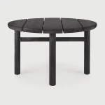 Ethnicraft Ronde Outdoor Bijzettafel 'Quatro' Teakhout, 59cm, kleur Zwart