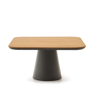 Kave Home Vierkante Tuintafel Tudons Teakhout, 148 x 148cm - Donkergrijs
