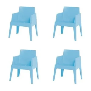 Box tuinstoel lichtblauw 4 stuks - Garden impressions