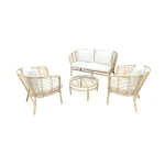 Kuching loungeset light bamboo incl. royal sand kussens - Eurofleur aanbieding