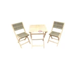 Melun inklapbare set olive green/acacia light teak look - Eurofleur aanbieding