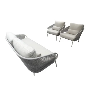 Nappa loungeset camel sand/teak/keramiek incl. natural gravel kussens - Suns