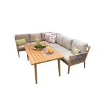 Sardinia loungeset grijs/teak 5-delig - Driesprong collection