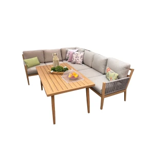 Sardinia loungeset grijs/teak 5-delig - Driesprong collection