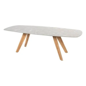 4SO Montana Tafelframe Teak Met Montana Tafelblad Ceramic Terrazzo 240 x 103 cm - 4so