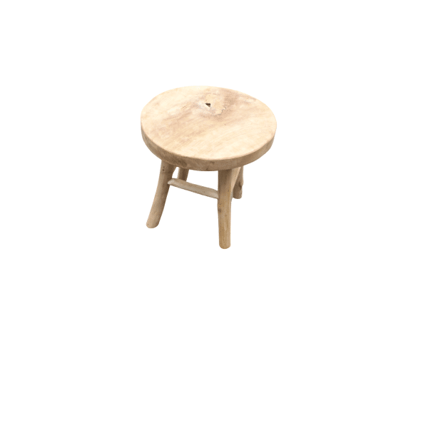 Teak houten kruk klein - Eurofleur aanbieding