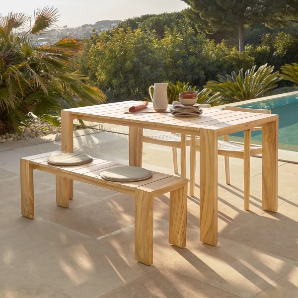 Kave Home Tuintafel 'Victoire' Teakhout, 200 x 100cm