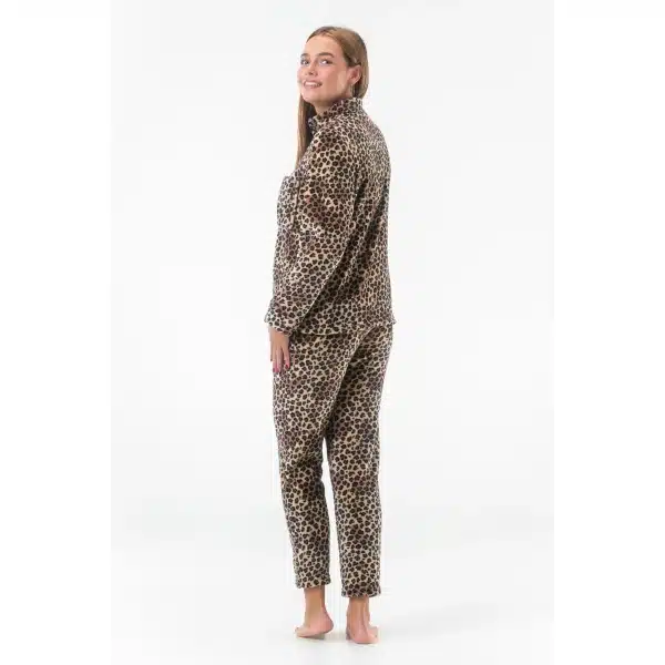 Gaubert dames Huispak Fleece - Pyjama Panter - Loungeset - Vrouwen warm pyjama pak - loungewear - Copy